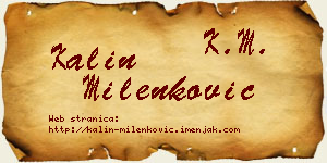 Kalin Milenković vizit kartica